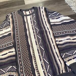 vintage capiati for men coogi style 3D knit sweater 90s XL